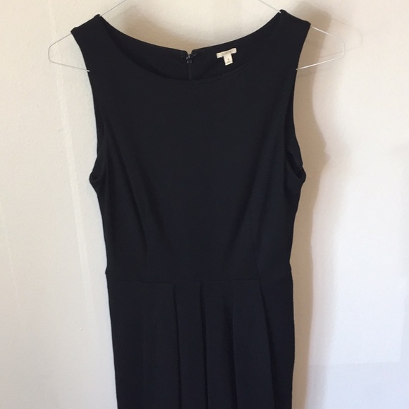 J. Crew Black Pleated Sleeveless Wool ALine Dress - Picture 4 of 7